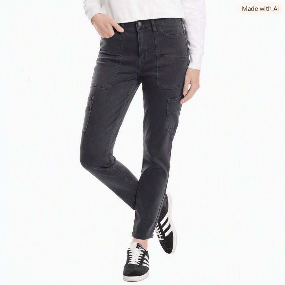 NWT OAT New York Black Carpenter Jeans Mid-Rise Skinny Ankle Stretch Size 2 / 26